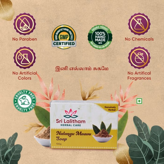 Nalangumaavu Soap (Ubtan Soap)- 100gm - Image 2
