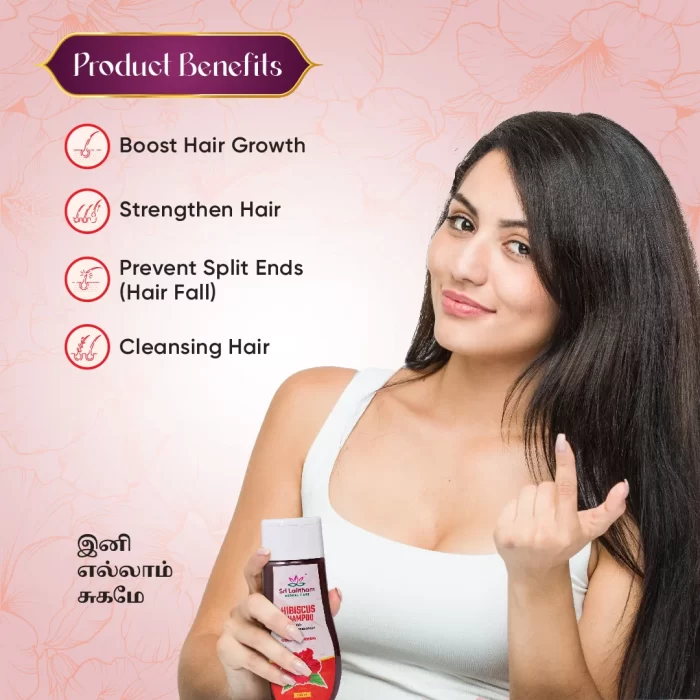 Hibiscus Shampoo with Natural conditioner- 100ml (21+ Herbs) - Image 3