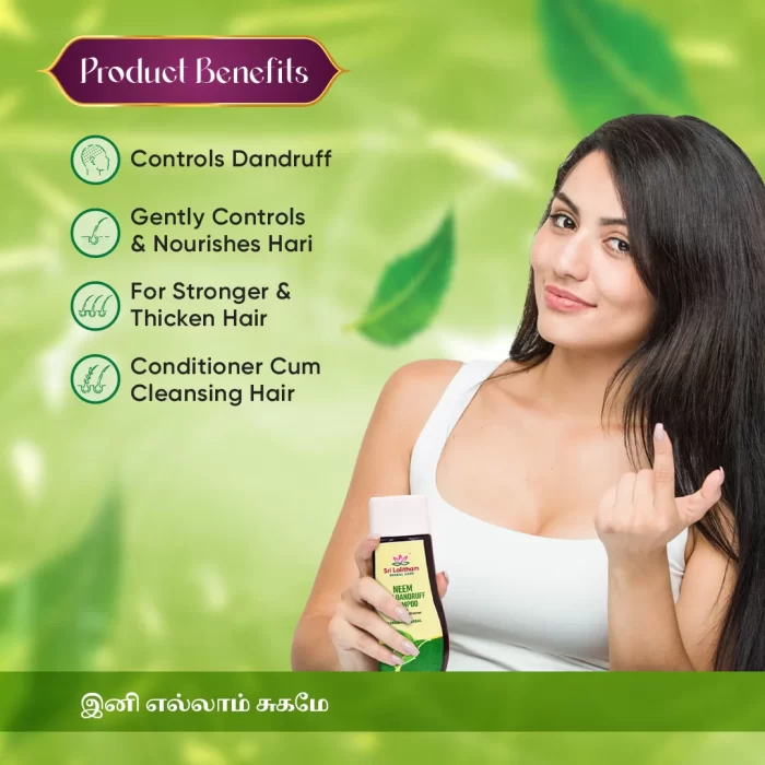 Neem Antidandruff Shampoo with Natural conditioner ( 21+herbs)- 100ml - Image 2
