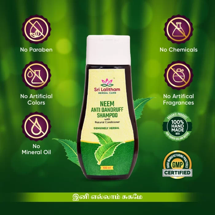 Neem Antidandruff Shampoo with Natural conditioner ( 21+herbs)- 100ml